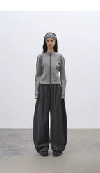 Loose Sun-Protective Cool Pants with Elastic Waist – Curved Casual Trousers