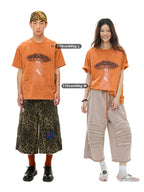 Alien UFO Pig Graphic Short Sleeve T-Shirt