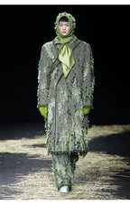 Handmade Mossy Textured Fringe Long Loose Coat