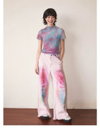 Galaxy Print Stretch Mesh T-Shirt