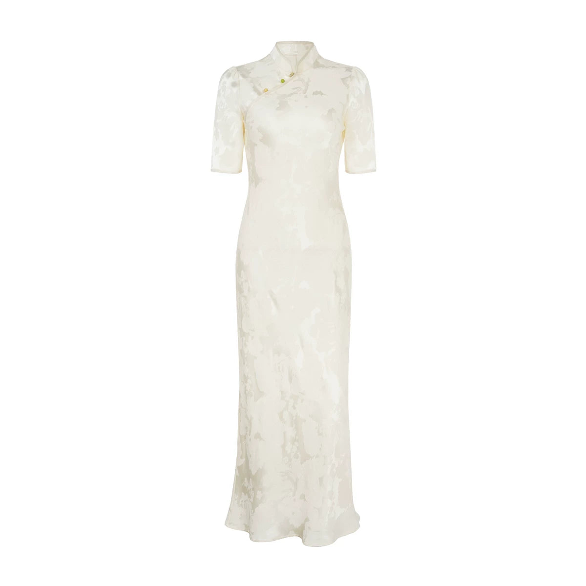 Jacquard Bias-Cut Mid-Sleeve Cheongsam Dress Main image