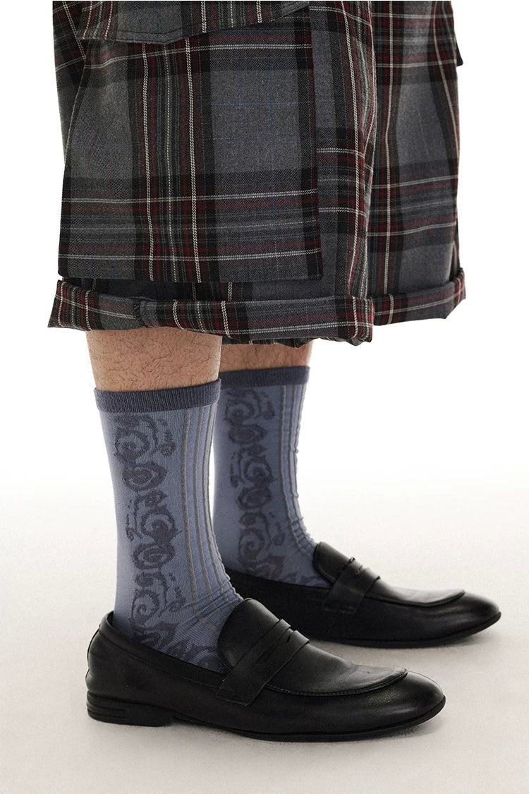 Vintage Color Block Mid-Calf Socks – Soft & Breathable Crew Socks Secondary image