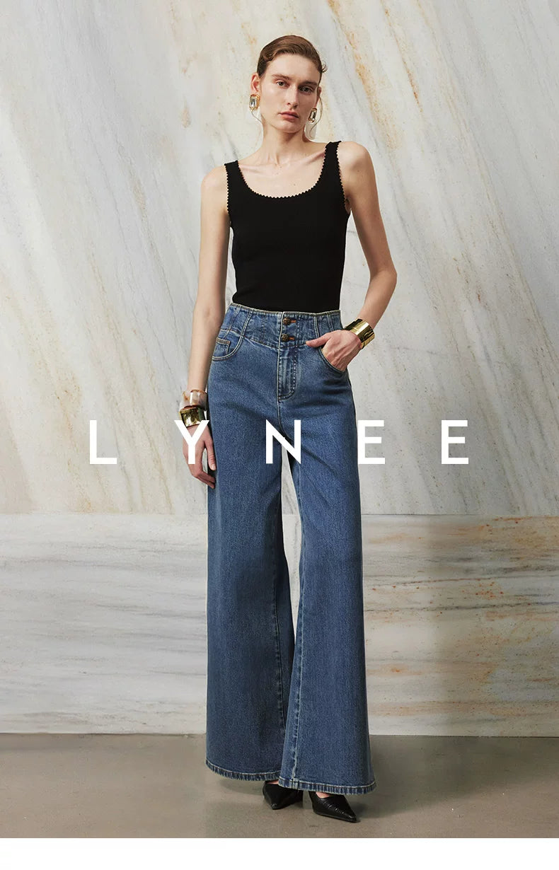 High-Waisted Wide-Leg Jeans
