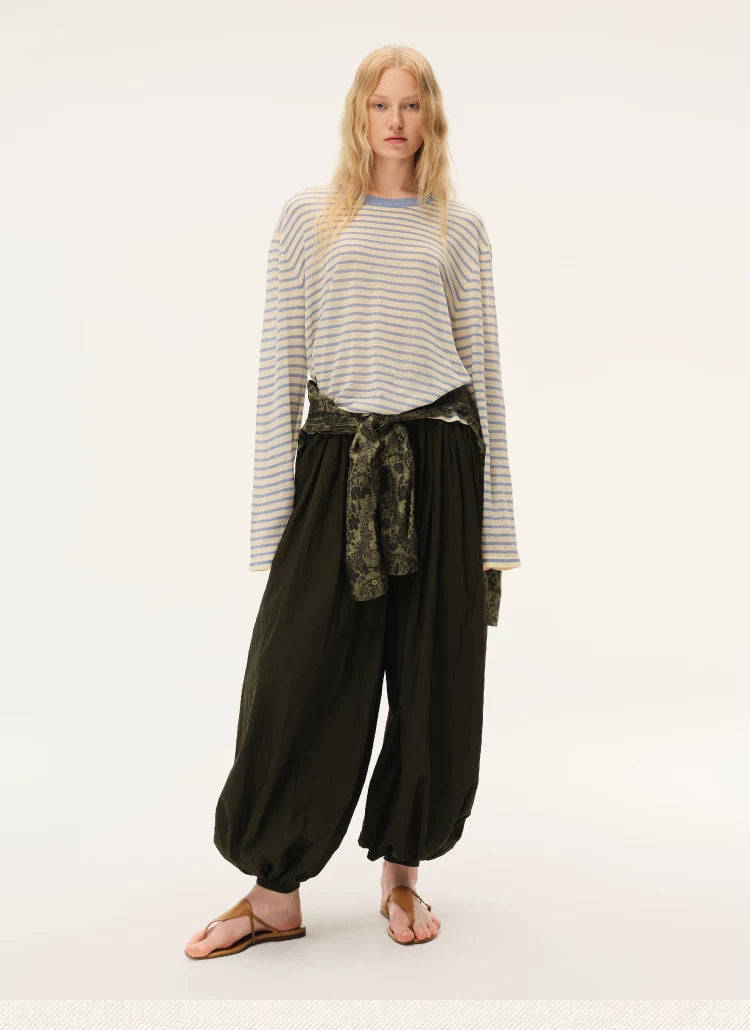 Striped Long Sleeve Knit Top