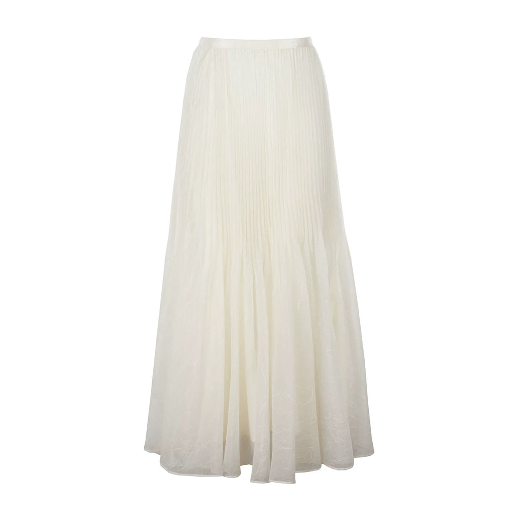 Pleated Mermaid Hem Midi Skirt