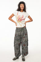 Punk Daffodil Floral Knit Slim Fit Crew Neck T-Shirt