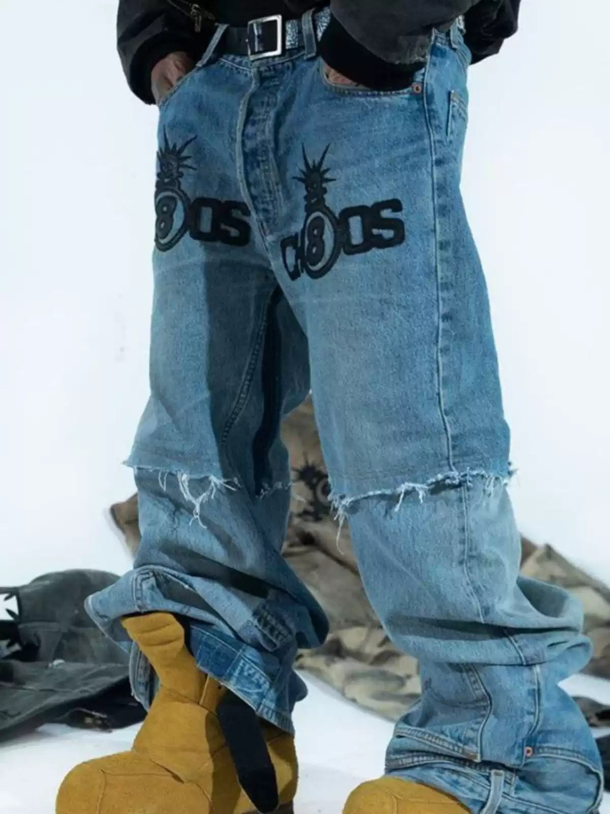 BLACK8MOB & FVVO “freeblack1” Cowhide High-Top Snow Boots