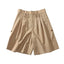 Casual Summer Straight Suit Shorts with Rolled Hem