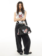 Matte PU Leather Large Capacity Crossbody & Top Handle Bag – Detachable Long Strap