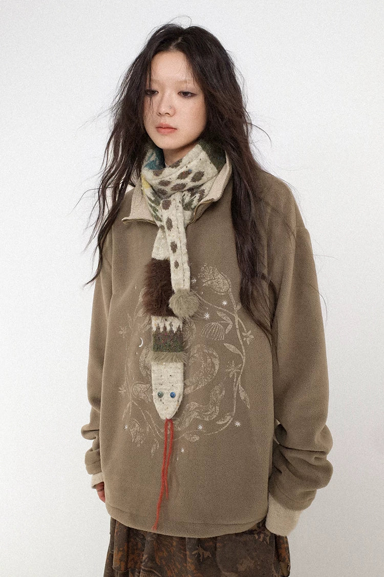 Cute Serpentine Snake Pattern Vintage Scarf – Versatile & Playful Accessory