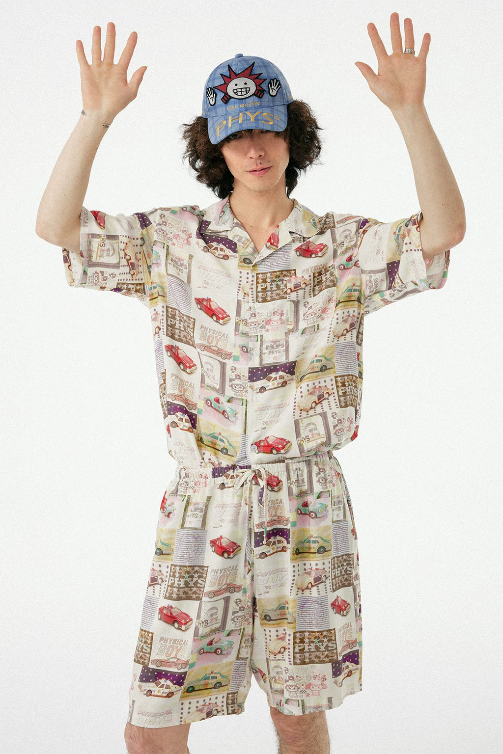 Adjustable Plaid Baseball Cap with Cute Little Scientist Character