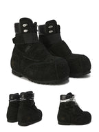BLACK8MOB & FVVO “freeblack1” Cowhide High-Top Snow Boots
