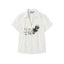 Rock Print Pleated Short Sleeve Shirt