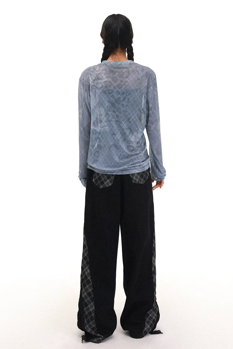 Floral Print Drop Shoulder Mesh Long Sleeve Jacket