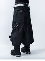 FVVO PunkFreeGuys Patch & Stud Cropped Pants