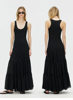 Layered Chiffon A-Line Maxi Dress