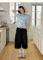 Playful Pet Lace Trim Short Sleeve Shirt