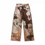 All-Over Doll Print Wide-Leg Denim Pants