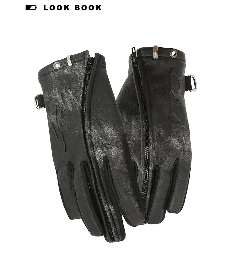 FVVO Zippered Leather Gloves