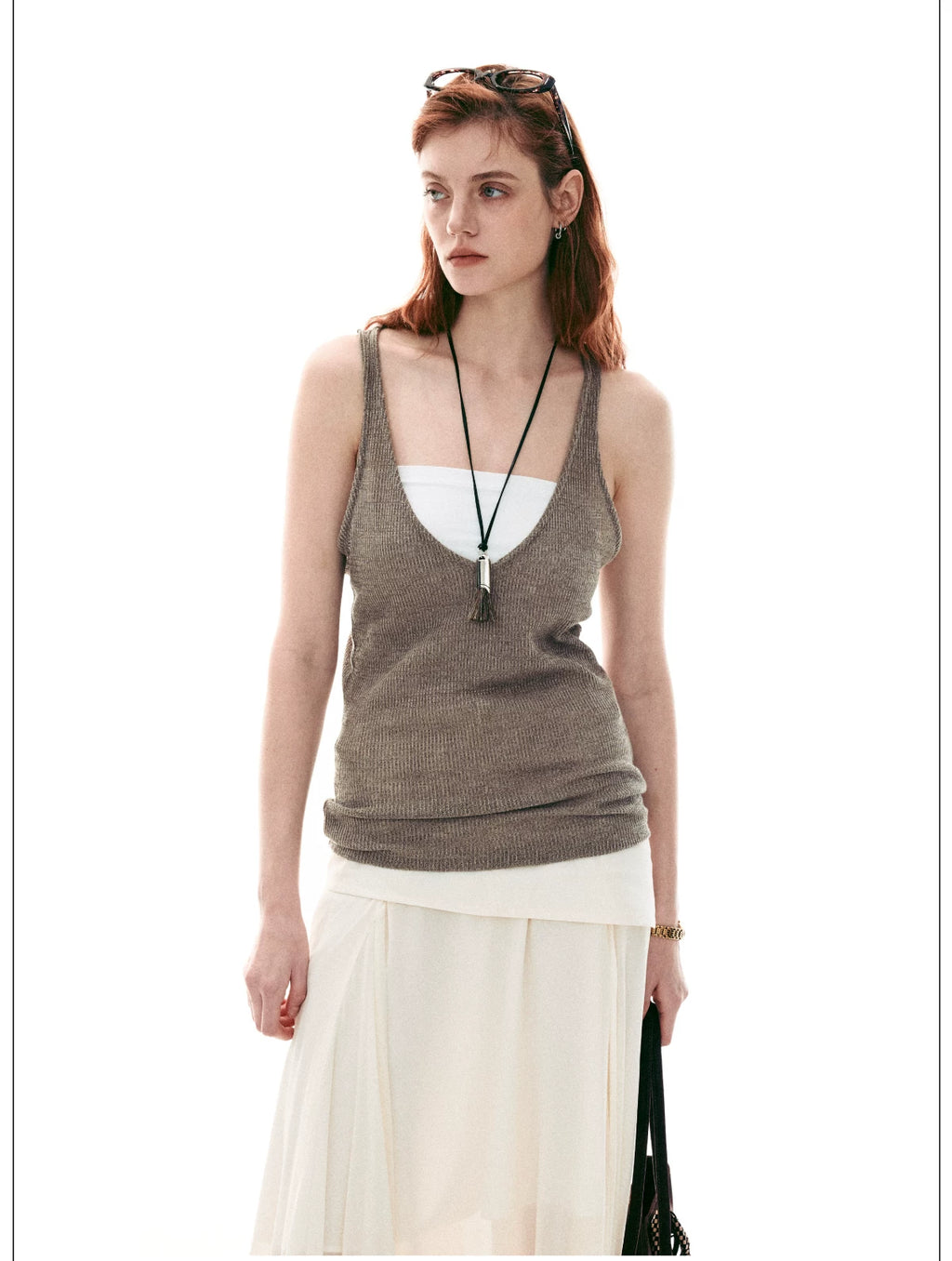 Casual Summer Loose-Fit Contrast Two-Piece Cami Tank Top
