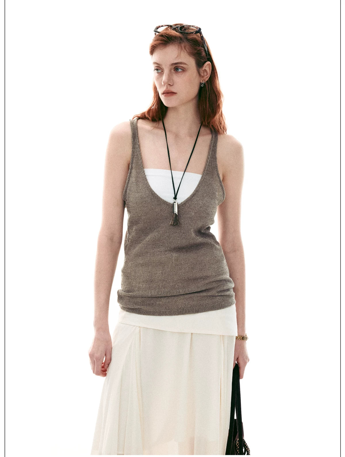 Casual Summer Loose-Fit Contrast Two-Piece Cami Tank Top