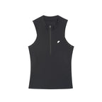 Summer Slim-Fit Hooded Mesh Panel Vest with Mini Stand Collar