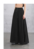 Loose Casual Elastic Waist Pleated Skirt