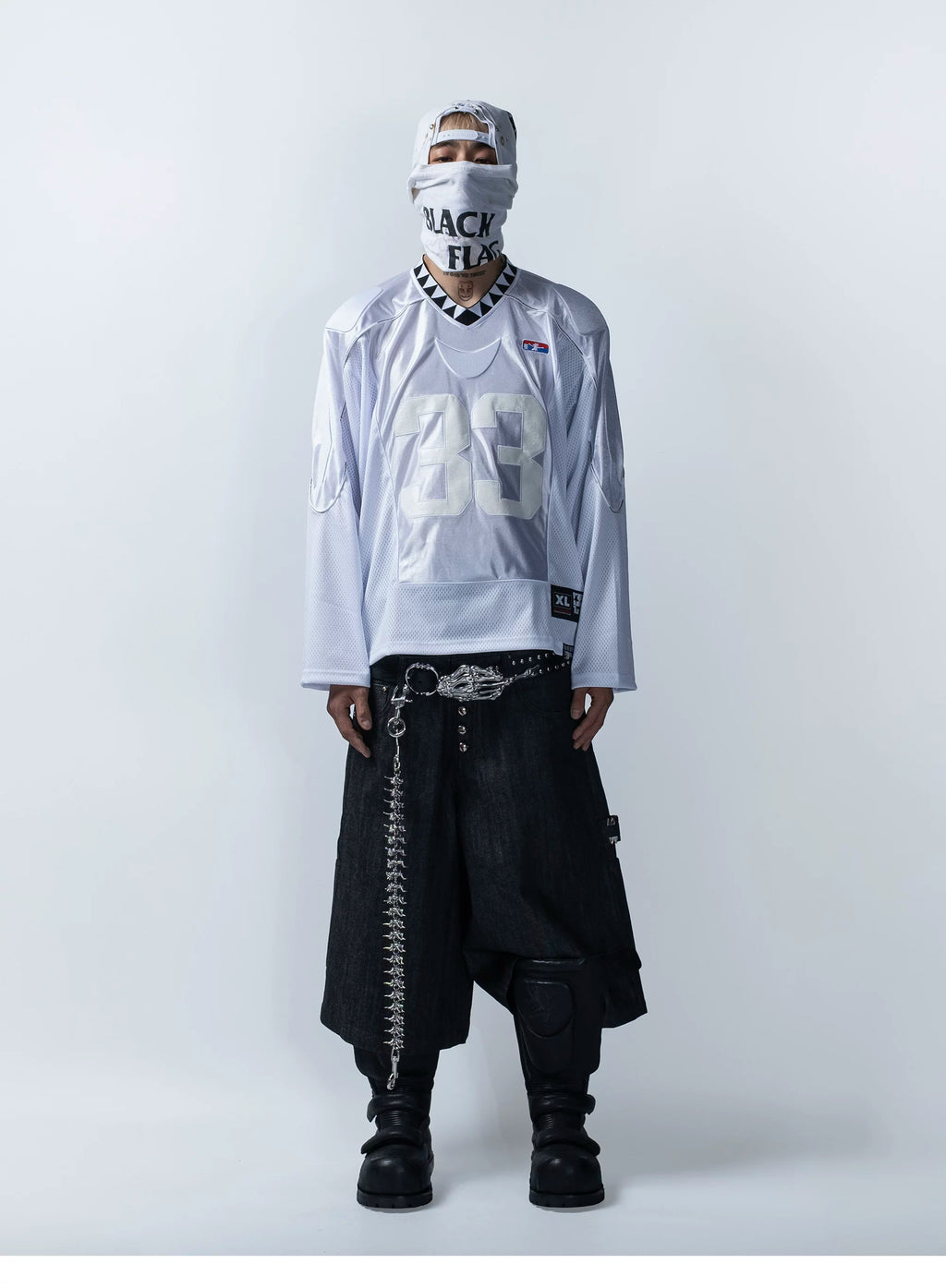 FVVO PunkFreeGuys Patch & Stud Cropped Pants