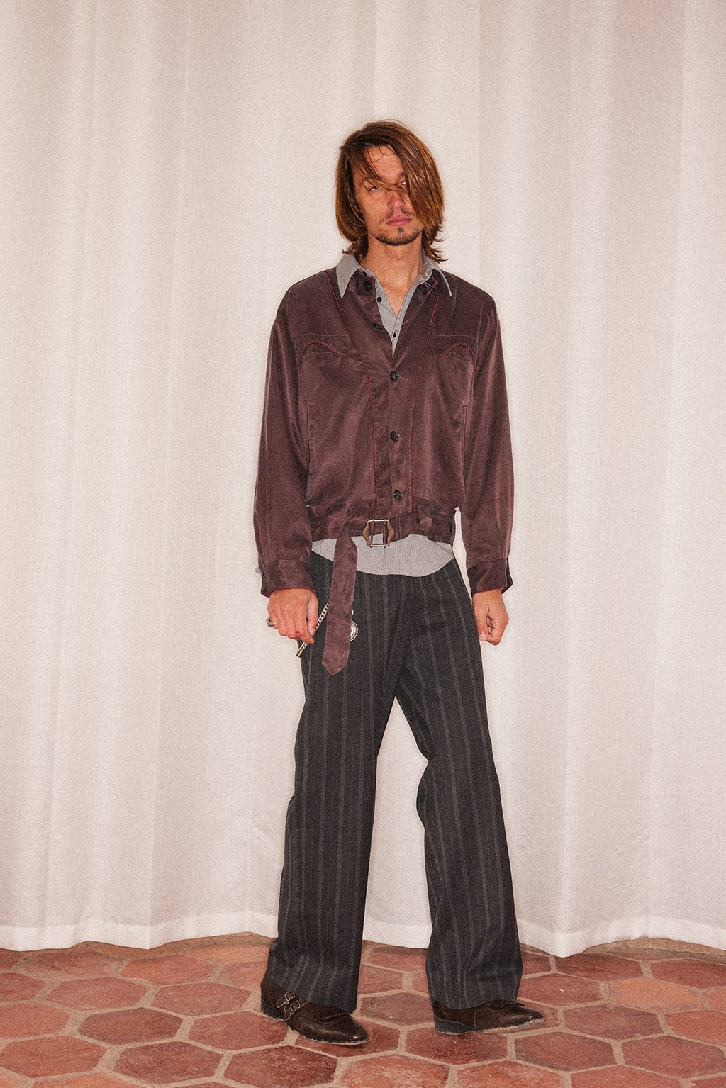 Belted Cupro Jacket