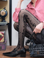 Vintage Oriental Elegance Sheer Tights