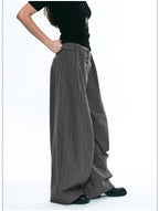 Women’s Striped Loose Wide-Leg Casual Kendo Pants