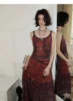 NANA Collaboration Printed Slip Dress