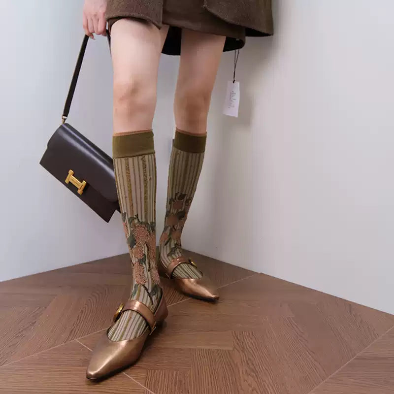 Coffee Brown Crew Socks