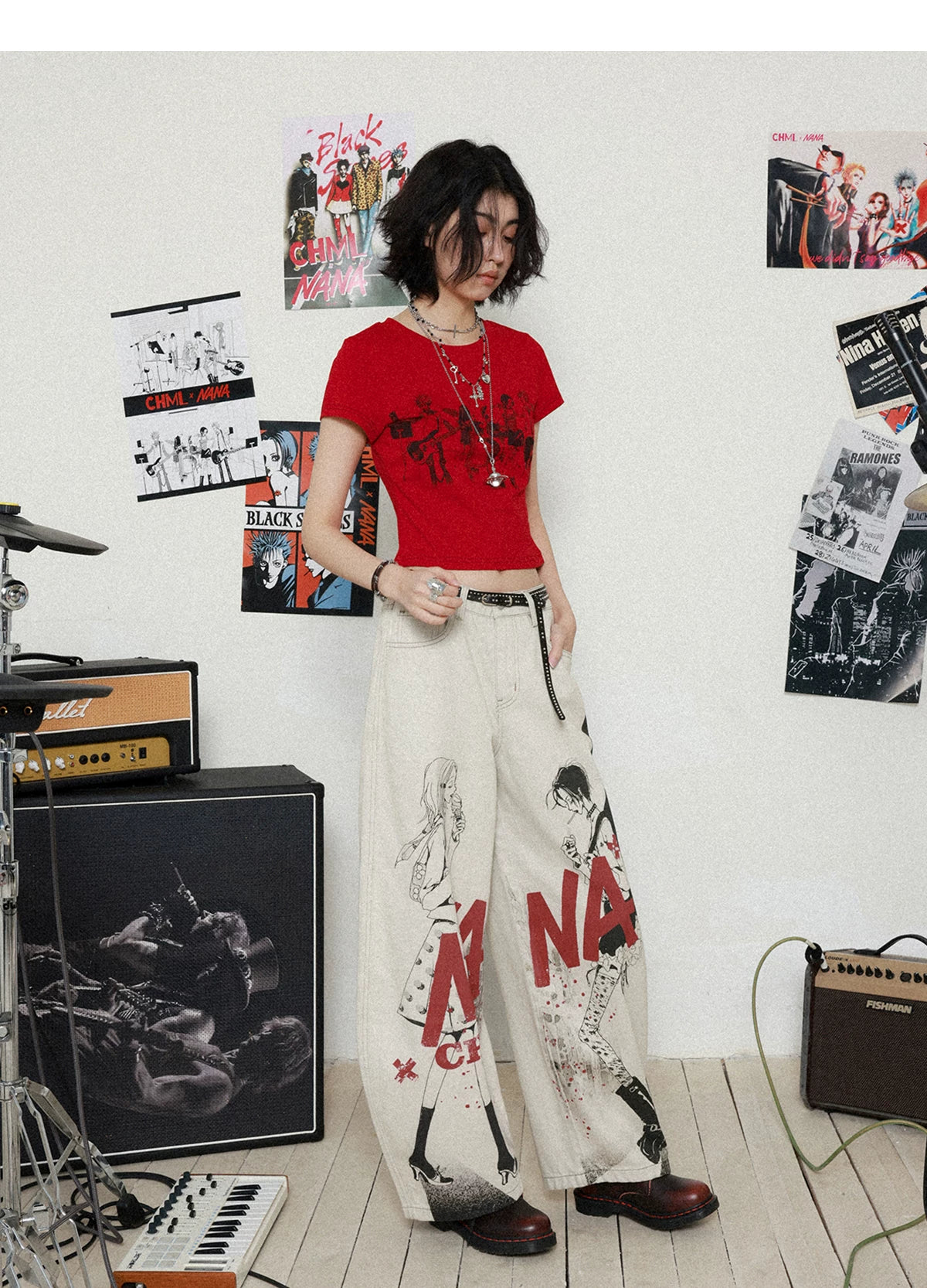 NANA Collaboration Scimitar Cut Denim Pants