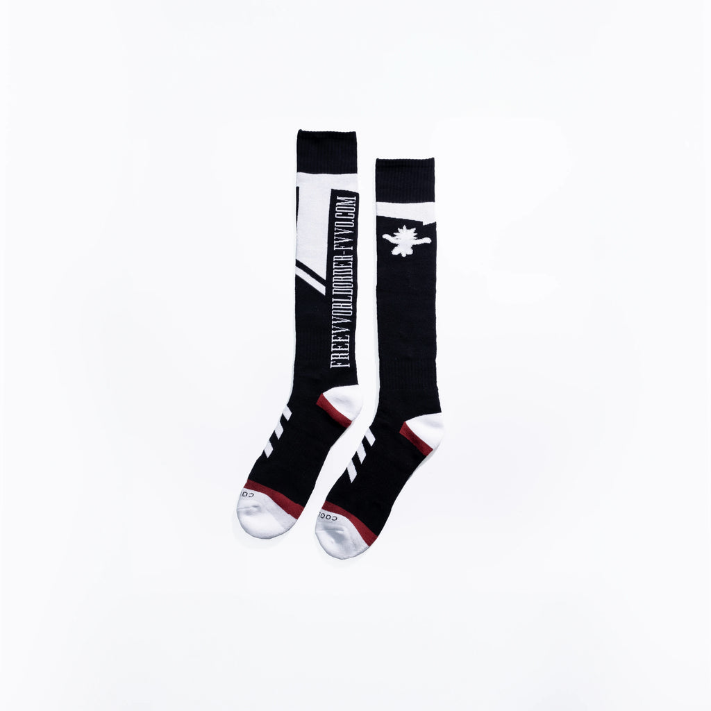 “FVVO.COM” Jacquard Knee-High Socks