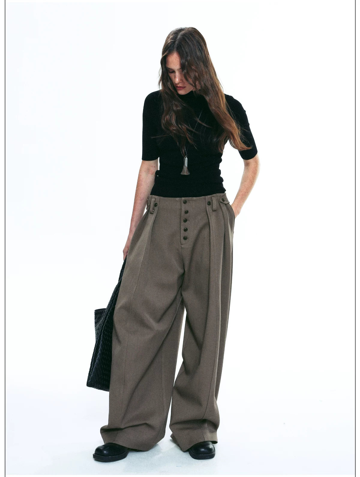 Women’s Striped Loose Wide-Leg Casual Kendo Pants