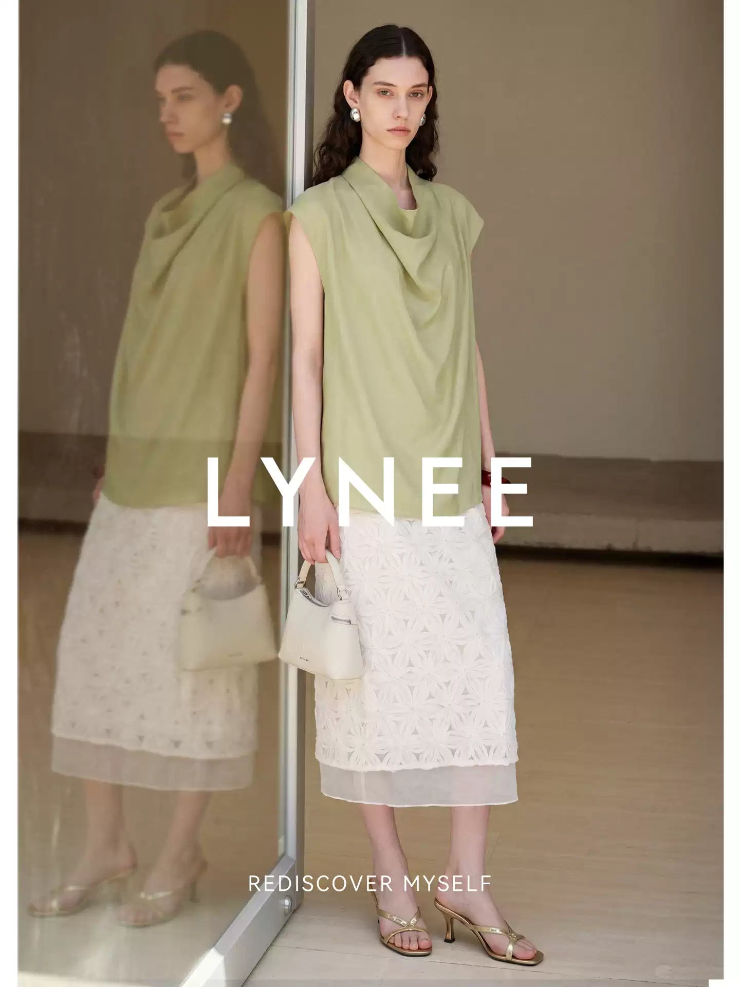 3D Floral Straight Midi Skirt Secondary image