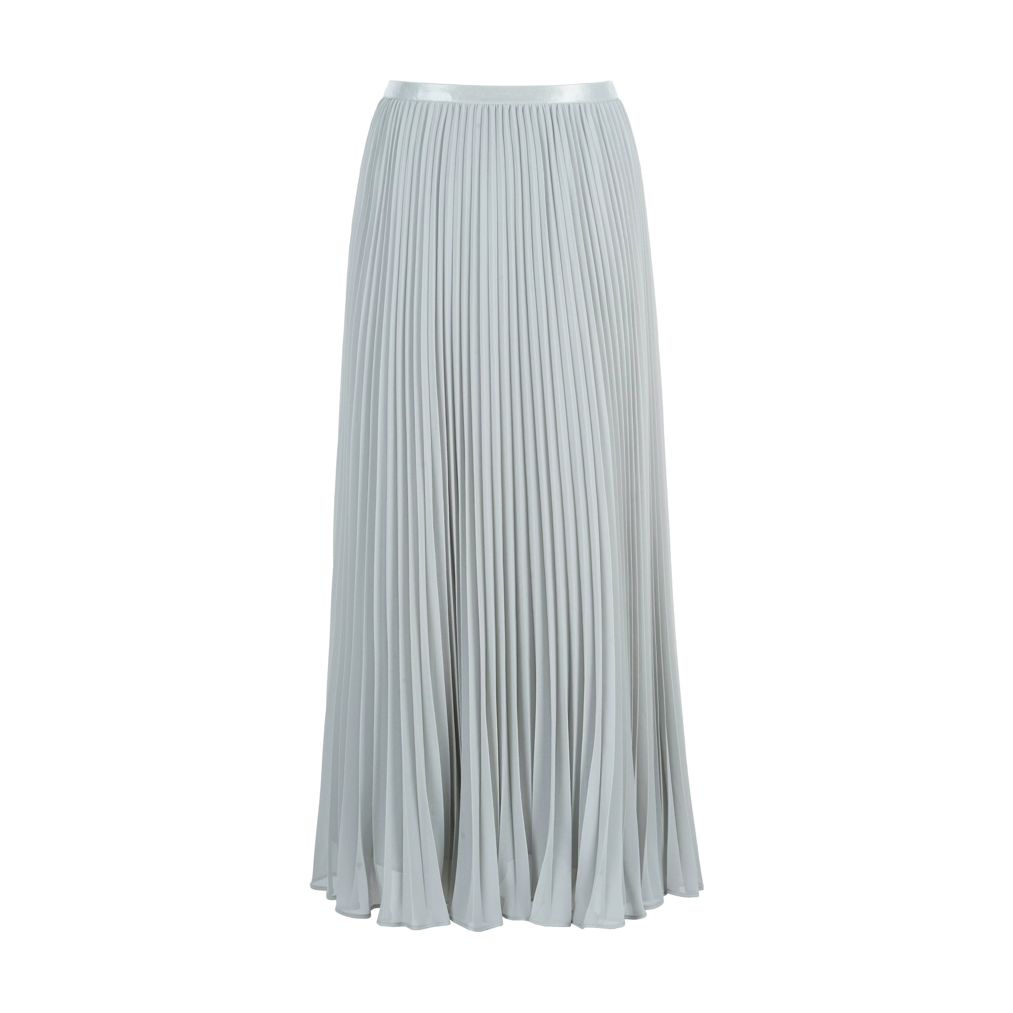 Elegant Chiffon Pleated A-Line Maxi Skirt