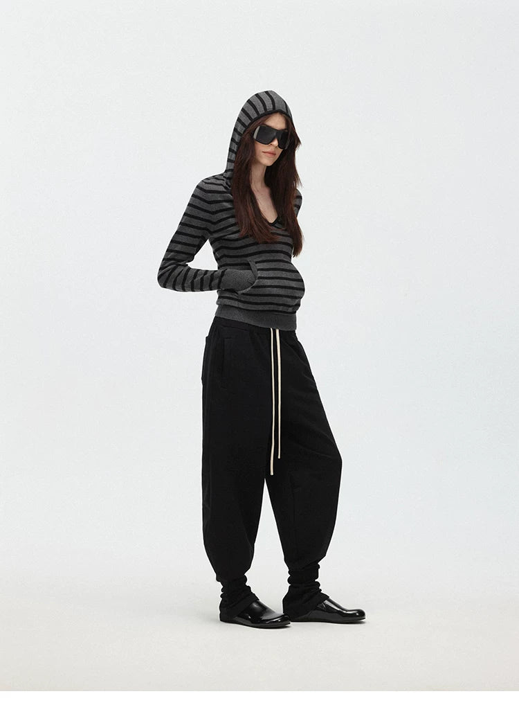 Relaxed Drawstring Jogger Sweatpants