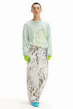 Snake Fountain Hand-Drawn Graffiti Loose Fit Long Sleeve T-Shirt