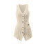 French Vintage Sleeveless Pointelle Knit Vest for Summer