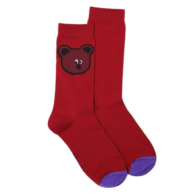 Multi-Color Geometric Animal Socks – Casual, Comfortable & Fun Crew Socks