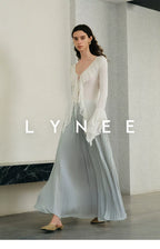 Elegant Chiffon Pleated A-Line Maxi Skirt