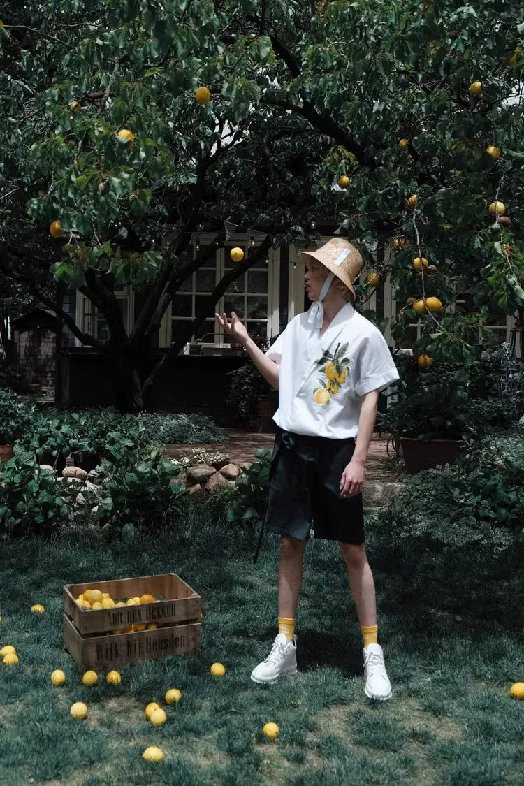 Botanical Embroidered Oversized Shirt