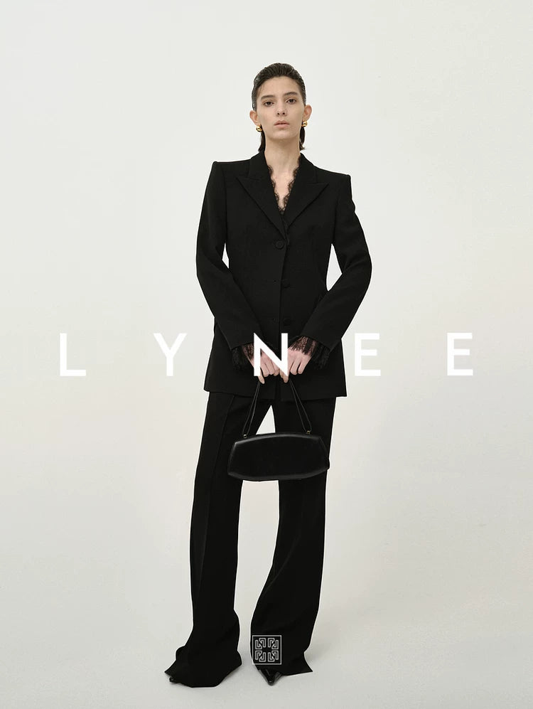Acetate Lace Waist-Cinching Blazer