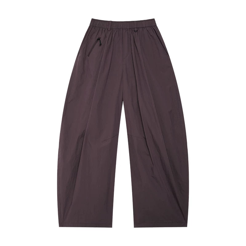 Loose Casual Balloon Pants with Elastic Waist and Pleats Main image