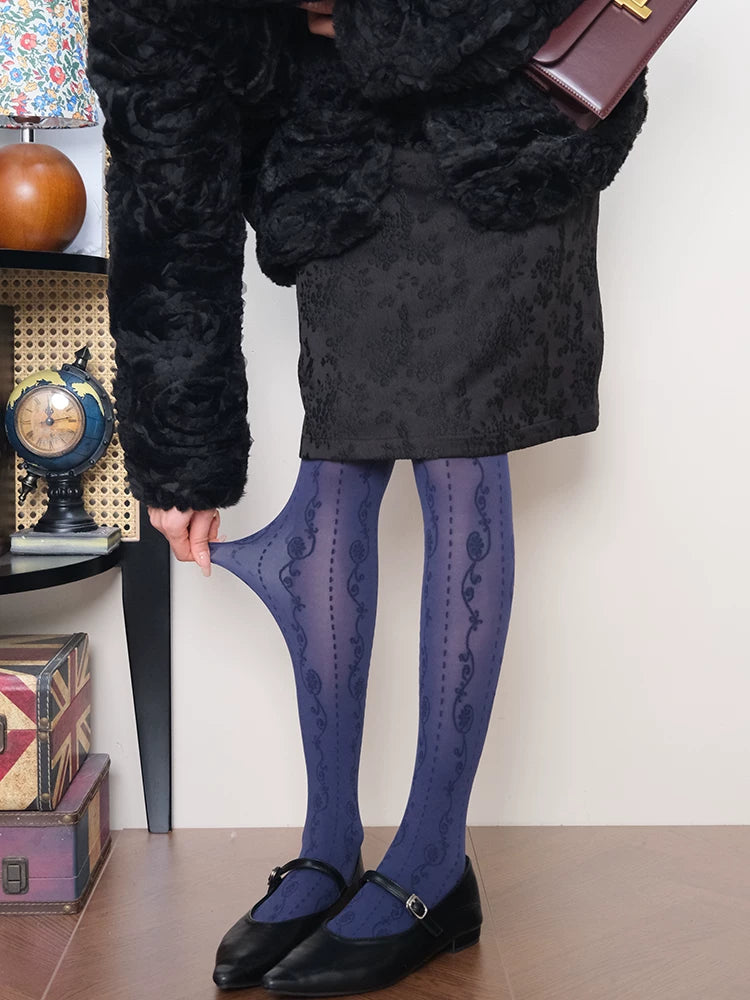 Vintage Oriental Elegance Sheer Tights