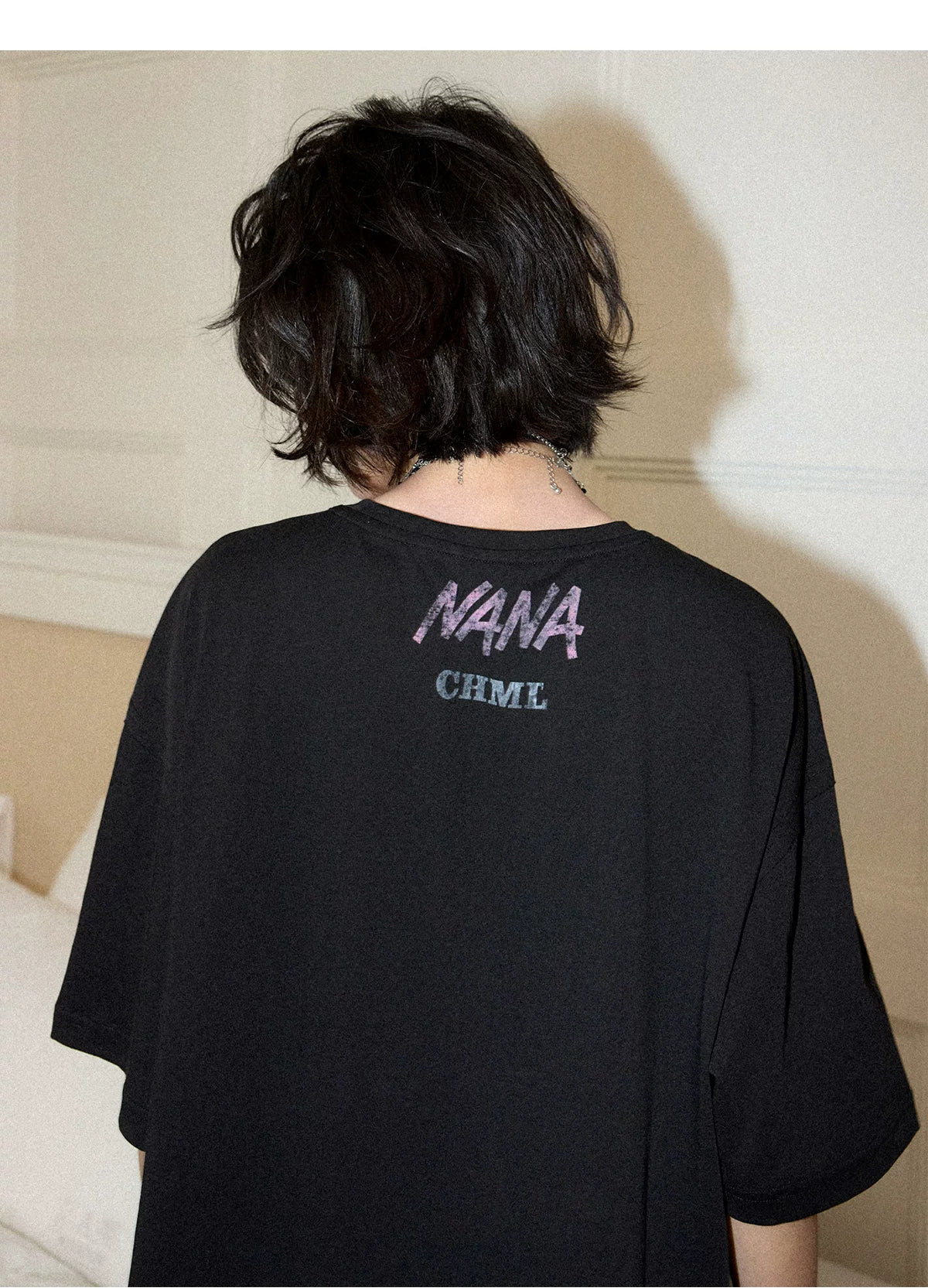 NANA Collaboration Vintage Loose Fit Printed Embroidered Short Sleeve T-Shirt