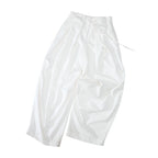 Wrinkle-Resistant Draped Wide-Leg Parachute Pants