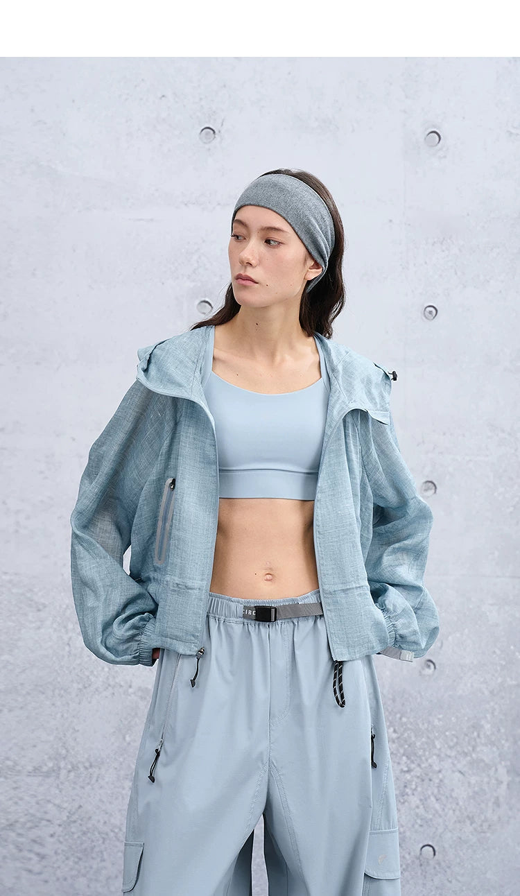 Summer Loose Casual Hooded Jacket with Drawstring Waist